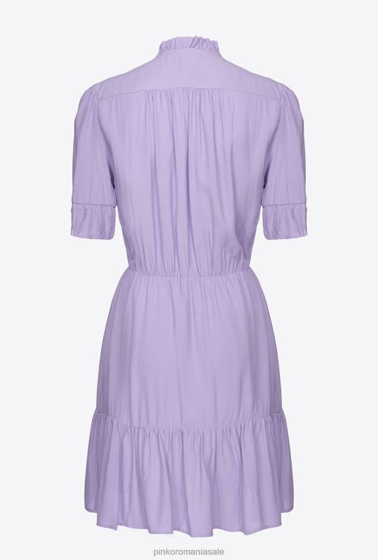 rochii scurte | rochie camasa mini marocain Pinko lalea violet B0D0819