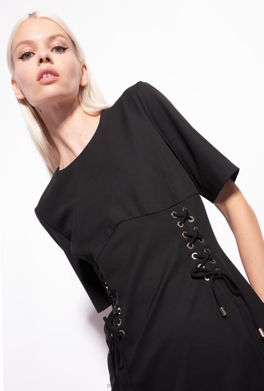rochii scurte | rochie corset cu siret Pinko limuzina neagră B0D08157