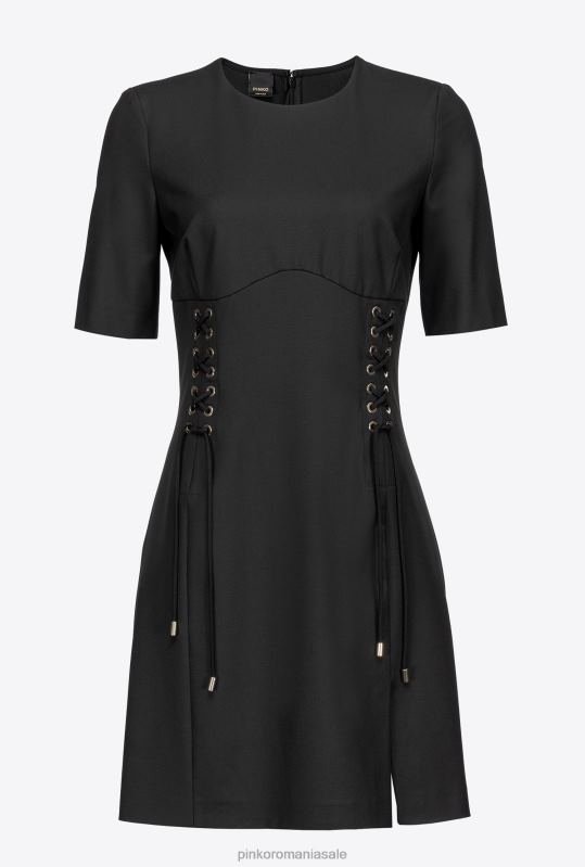 rochii scurte | rochie corset cu siret Pinko limuzina neagră B0D08157