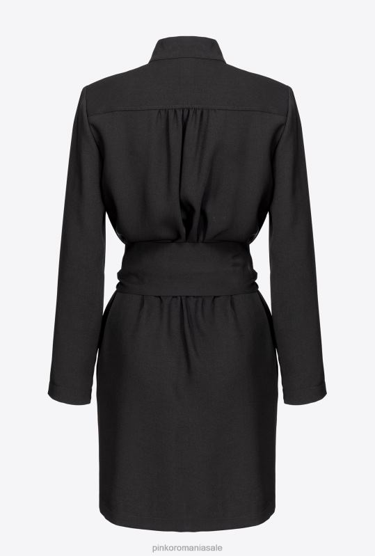 rochii scurte | rochie cu centura si fermoar love birds Pinko limuzina neagră B0D08217