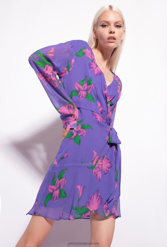 rochii scurte | rochie cu imprimeu iris Pinko violet/roz/verde B0D08153