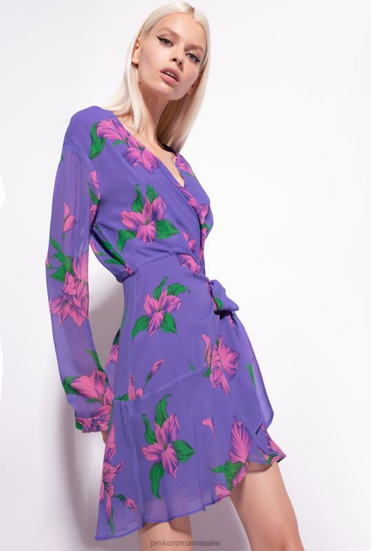 rochii scurte | rochie cu imprimeu iris Pinko violet/roz/verde B0D08153