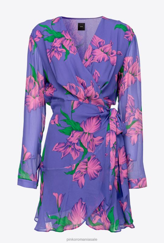 rochii scurte | rochie cu imprimeu iris Pinko violet/roz/verde B0D08153