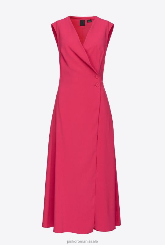 rochii scurte | rochie midi din crepon elastic Pinko roșu zmeură B0D0868
