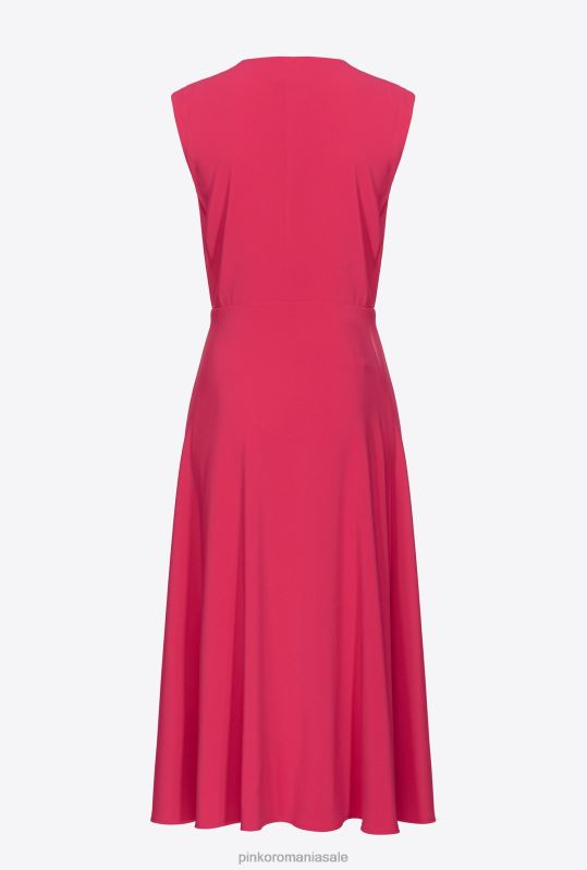 rochii scurte | rochie midi din crepon elastic Pinko roșu zmeură B0D0868