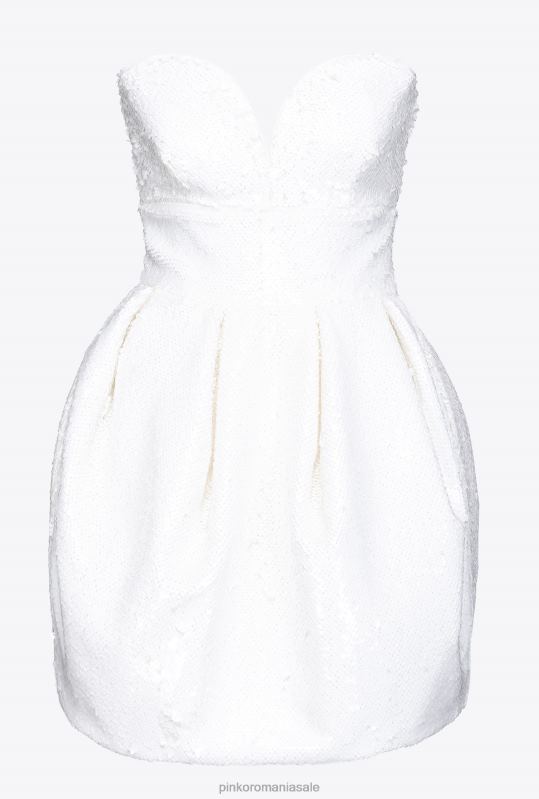 rochii scurte | rochie mini-balon galleria cu paiete întregi Pinko aproape alb B0D08205