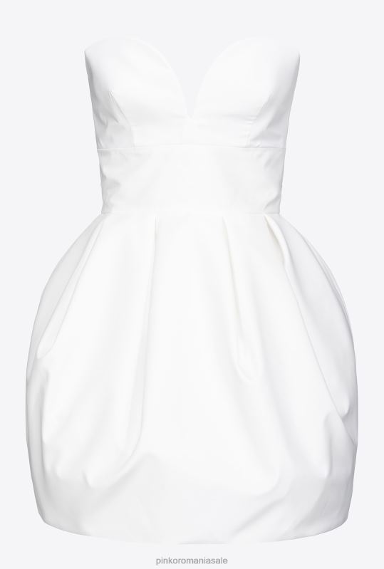 rochii scurte | rochie mini balon galleria tafta Pinko aproape alb B0D08208