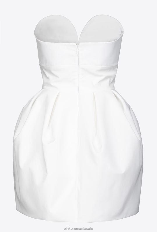 rochii scurte | rochie mini balon galleria tafta Pinko aproape alb B0D08208