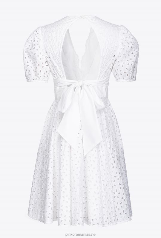 rochii scurte | rochie mini cu broderie engleză Pinko alb strălucitor B0D0858
