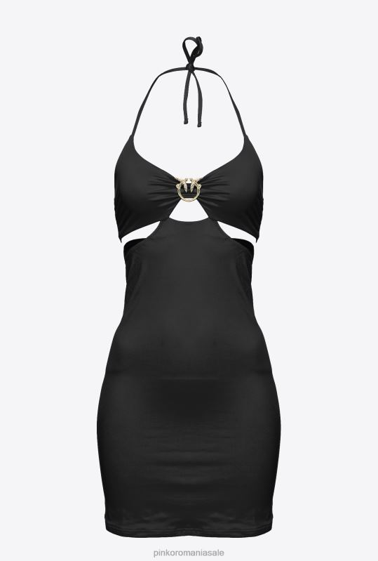 rochii scurte | rochie mini cu cataramă păsări de dragoste Pinko limuzina neagră B0D08206