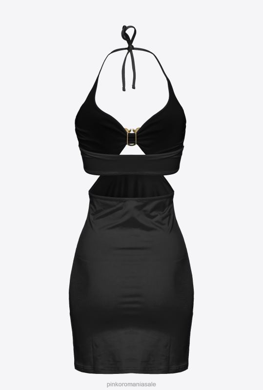 rochii scurte | rochie mini cu cataramă păsări de dragoste Pinko limuzina neagră B0D08206