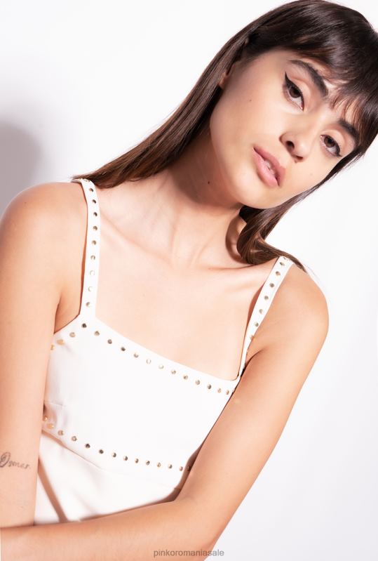 rochii scurte | rochie mini cu crampoane Pinko roz alb fum B0D08109