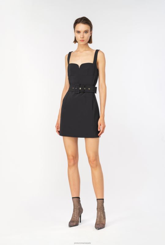 rochii scurte | rochie mini cu curea Pinko limuzina neagră B0D0813