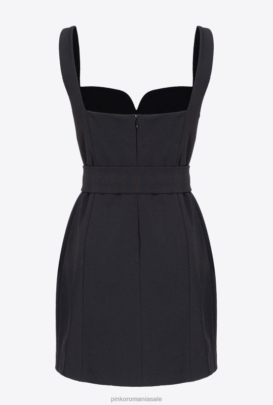 rochii scurte | rochie mini cu curea Pinko limuzina neagră B0D0813