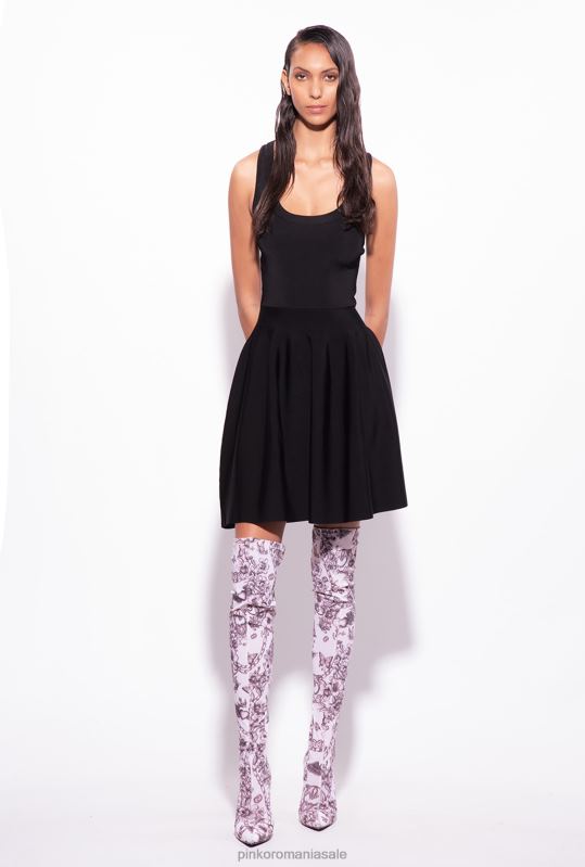 rochii scurte | rochie mini cu detaliu încrucișat în spate Pinko limuzina neagră B0D0873