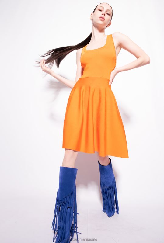 rochii scurte | rochie mini cu detaliu încrucișat în spate Pinko portocaliu deschis B0D0872