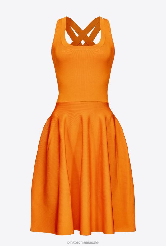rochii scurte | rochie mini cu detaliu încrucișat în spate Pinko portocaliu deschis B0D0872