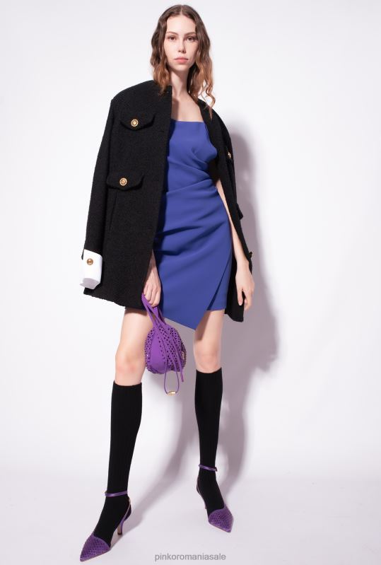 rochii scurte | rochie mini cu drapaj Pinko albastru spectru B0D08177