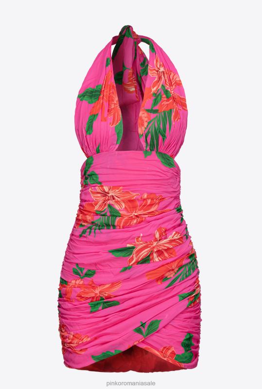 rochii scurte | rochie mini cu flori Pinko multi fucsia/rosu B0D08144