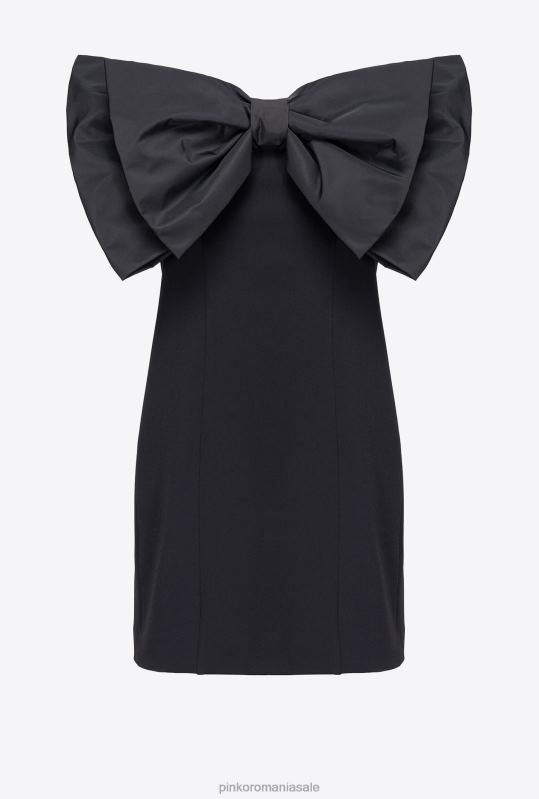 rochii scurte | rochie mini cu fundita maxi in fata Pinko limuzina neagră B0D08180