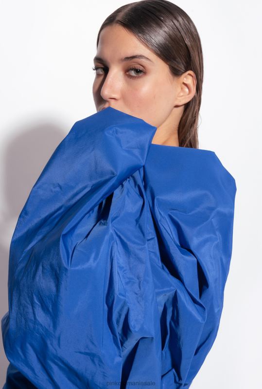 rochii scurte | rochie mini cu maneci balon Pinko albastru B0D0892