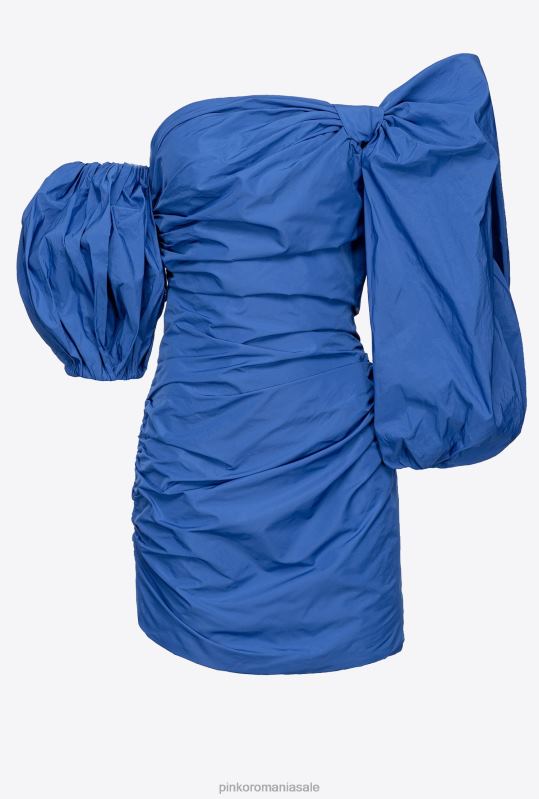 rochii scurte | rochie mini cu maneci balon Pinko albastru B0D0892