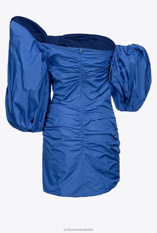 rochii scurte | rochie mini cu maneci balon Pinko albastru B0D0892