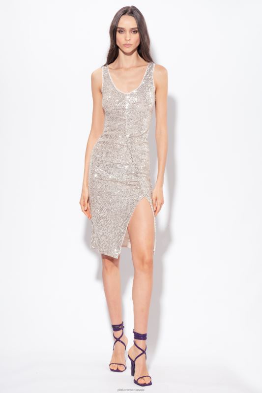 rochii scurte | rochie mini cu paiete Pinko argint metalic B0D082