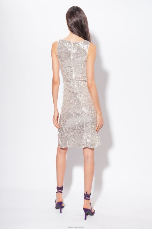 rochii scurte | rochie mini cu paiete Pinko argint metalic B0D082