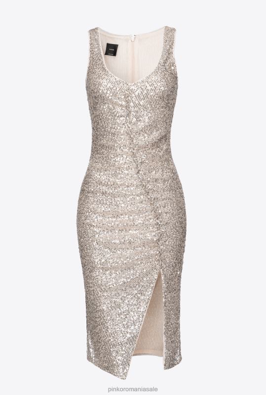 rochii scurte | rochie mini cu paiete Pinko argint metalic B0D082