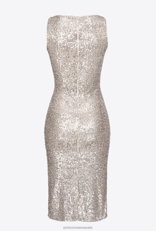 rochii scurte | rochie mini cu paiete Pinko argint metalic B0D082