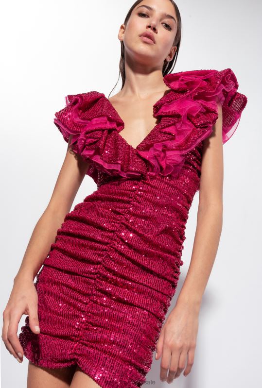 rochii scurte | rochie mini cu paiete complet Pinko fucsia/gri B0D08172