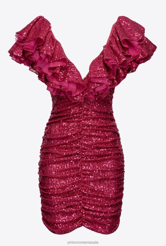 rochii scurte | rochie mini cu paiete complet Pinko fucsia/gri B0D08172