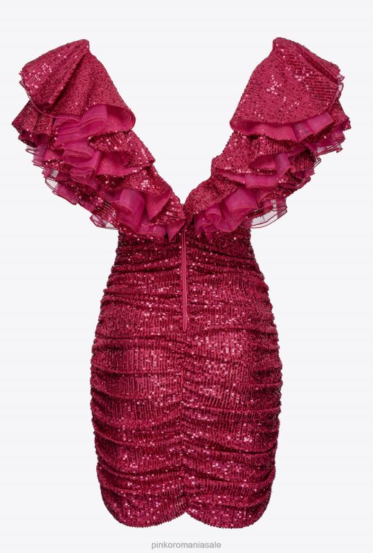 rochii scurte | rochie mini cu paiete complet Pinko fucsia/gri B0D08172