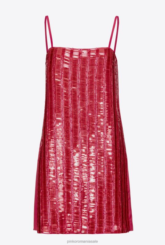 rochii scurte | rochie mini cu paiete dreptunghiulare Pinko roșu zmeură B0D08134