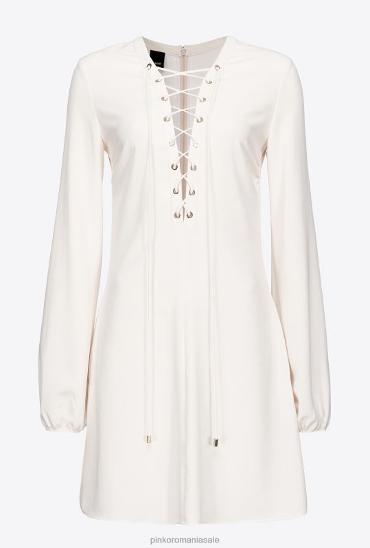 rochii scurte | rochie mini cu siret Pinko alb de mătase B0D08124