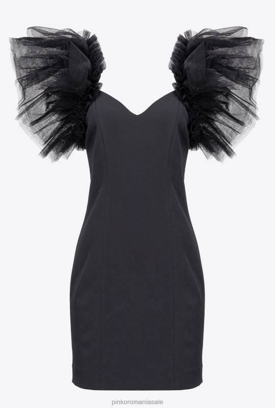 rochii scurte | rochie mini cu tul Pinko limuzina neagră B0D08224