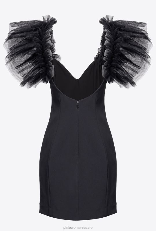 rochii scurte | rochie mini cu tul Pinko limuzina neagră B0D08224