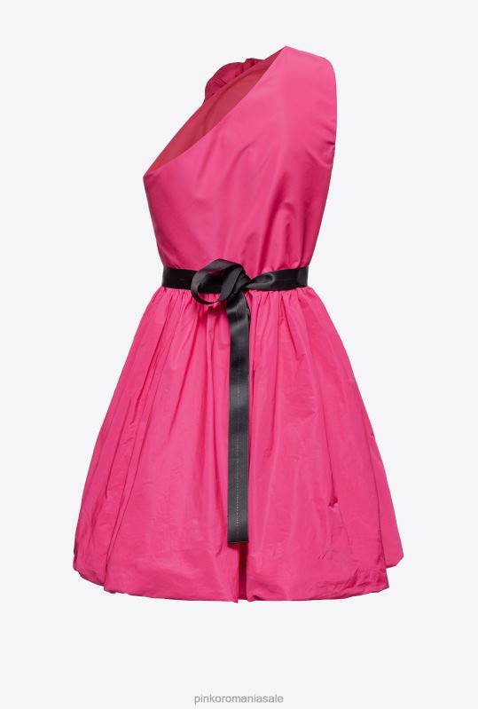 rochii scurte | rochie mini cu un singur umar cu detaliu trandafir Pinko violet fucsia B0D08201