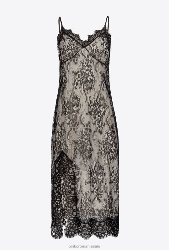 rochii scurte | rochie mini din dantelă Pinko negru/unt B0D0855