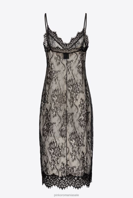 rochii scurte | rochie mini din dantelă Pinko negru/unt B0D0855
