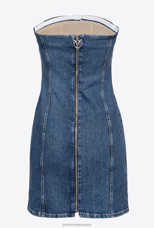 rochii scurte | rochie mini din denim cu siret Pinko spalare vintage medie/ușoară B0D08156