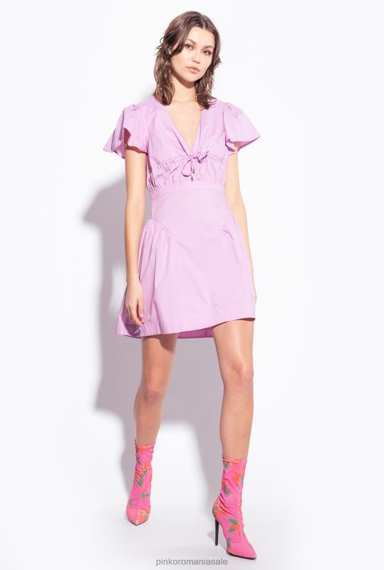 rochii scurte | rochie mini din poplin Pinko dk șofran B0D0893