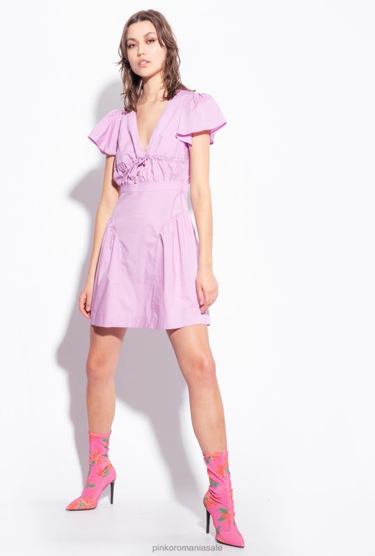 rochii scurte | rochie mini din poplin Pinko dk șofran B0D0893