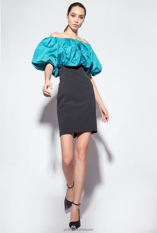 rochii scurte | rochie mini din tafta galeria Pinko negru/ceal B0D08211