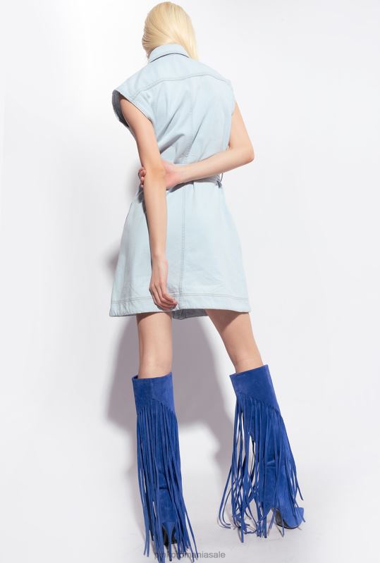 rochii scurte | rochie mini vintage din denim deschis Pinko spălare cu înălbitor mediu B0D08150