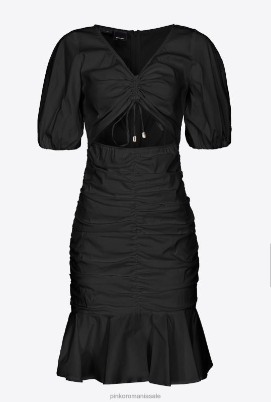 rochii scurte | rochie scurtă din poplin Pinko limuzina neagră B0D0815