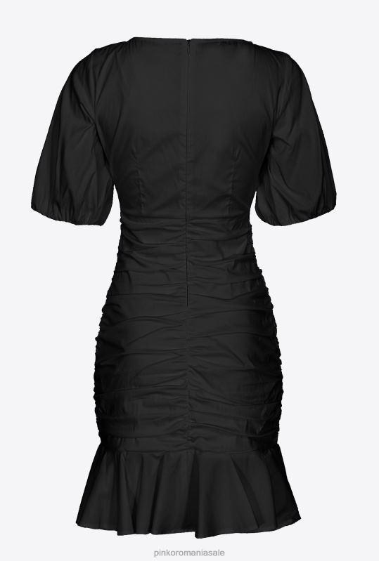 rochii scurte | rochie scurtă din poplin Pinko limuzina neagră B0D0815