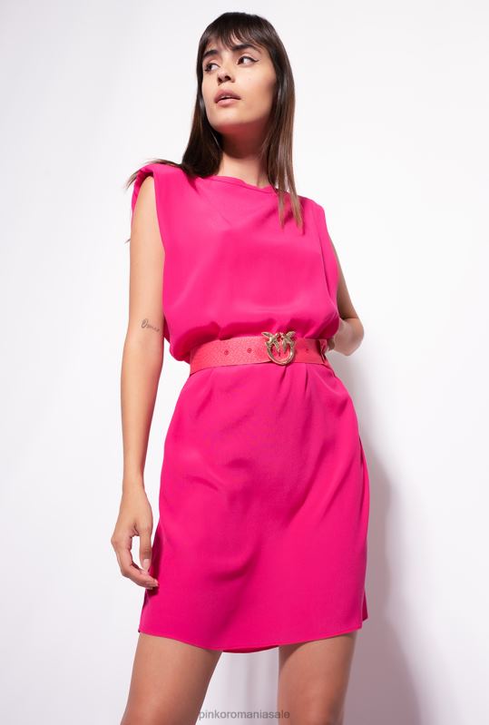 rochii scurte | rochie teaca cu centura Pinko fucsia confortabil B0D0862