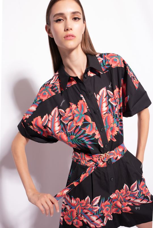 salopete si salopete | costum de joacă cu imprimeu tropical Pinko multi. negru/rosu B0D08103